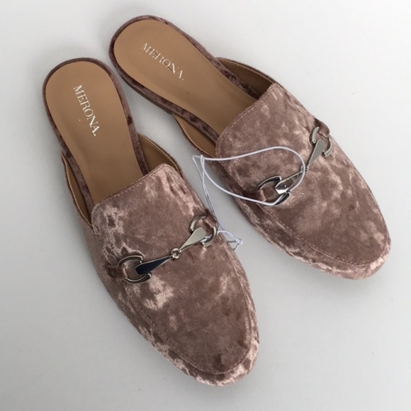 Merona Kona Flats Backless Mule Loafers New Velvet - Picture 6 of 7